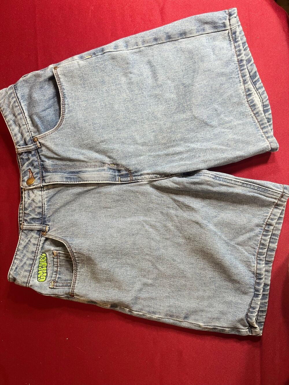 Empyre Tori Light Wash Denim Skate Shorts Baggy Jorts Size 10